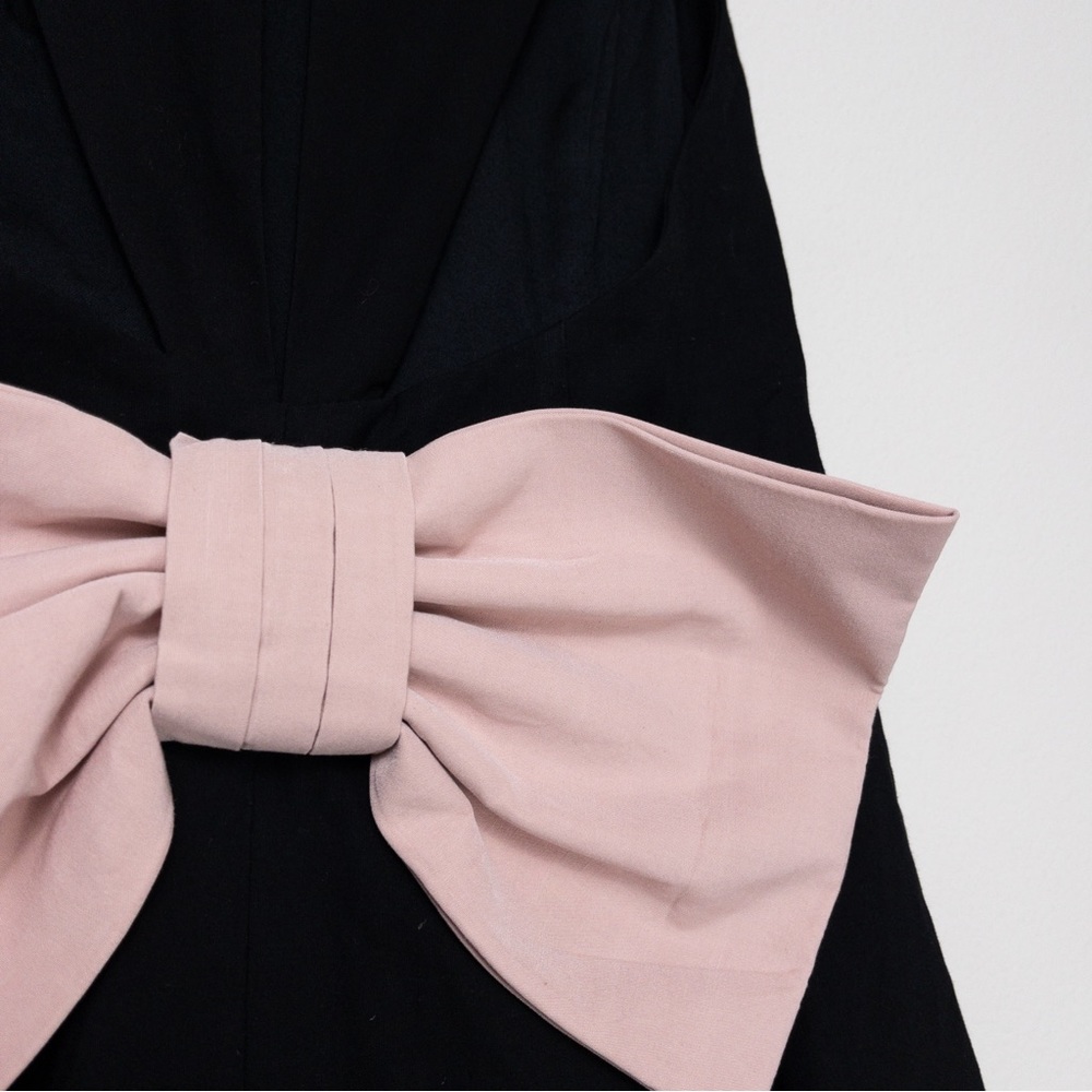NWT Anthropologie Maeve Sleeveless Bow Back Mini Dress XSP Black Cutout Stretch - Picture 9 of 10